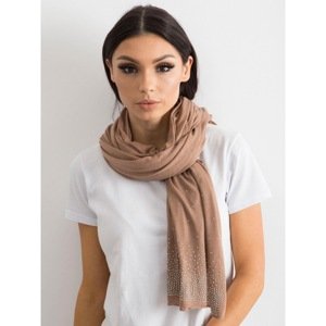 Brown shawl with application