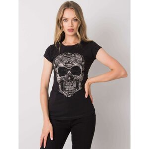Black women's t-shirt with a skull