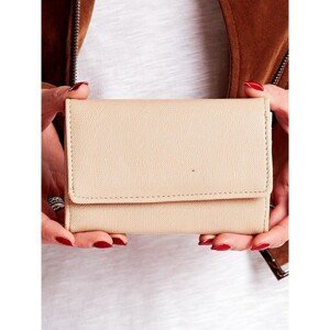 Ladies' beige wallet made of ecological leather