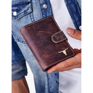 Men's brown leather wallet with a latch