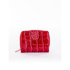 Red embossed animal pattern wallet