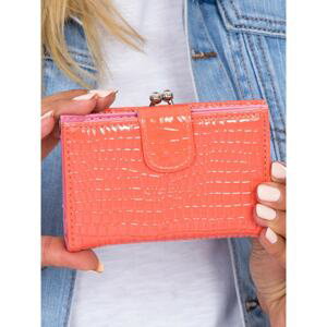 Women's salmon wallet with a flap