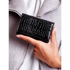 Women's black wallet with earwires