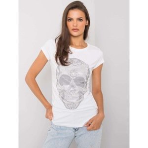 Women's white T-shirt with skull