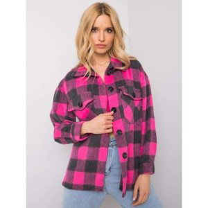 Pink and gray checked shirt for women