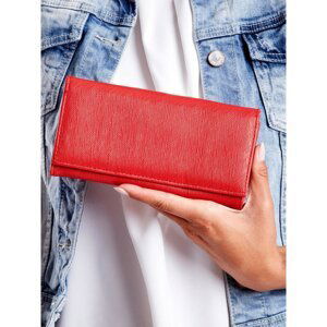 Women's red wallet fastened with a latch
