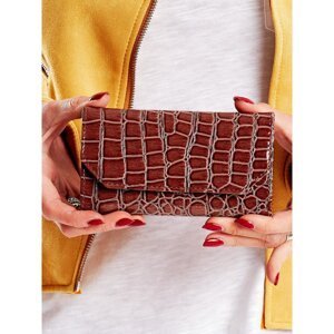 Women's wallet made of eco-leather, embossed brown