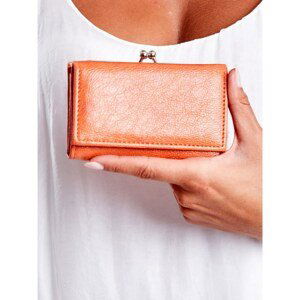 Orange eco-leather wallet with a hook