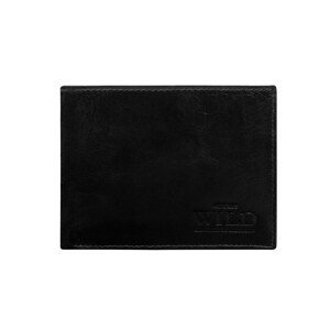 Leather horizontal wallet in black