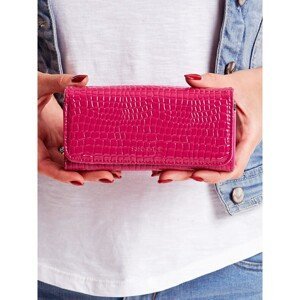 Embossed women's pink wallet with eco-leather