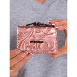 Small salmon leather wallet