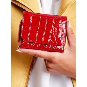 Red women's wallet with an embossed motif