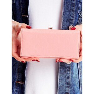 Women's pink wallet with an outer compartment for earwires