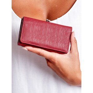 Burgundy women's wallet with a compartment for earwires