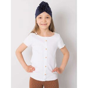 A navy blue turban hat for a girl
