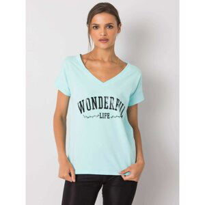 Ladies' mint t-shirt with the inscription