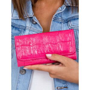 Women's pink wallet with an embossed pattern