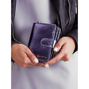Women's metallic blue leather wallet