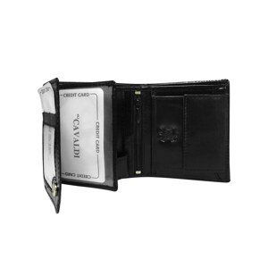 Black small leather wallet without fastening