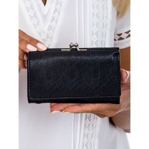 Women's black wallet with a compartment for earwires