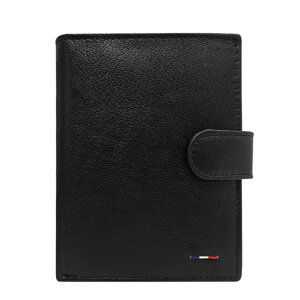 Men's black leather wallet with zipper