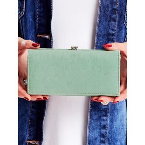 Women's green wallet with an outer compartment for earwires