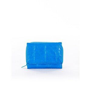 Embossed blue eco-leather wallet