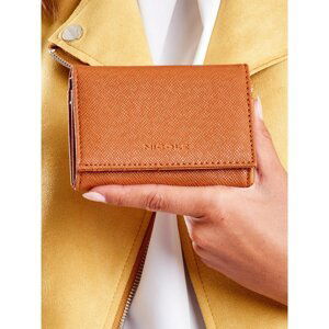 Light brown women's wallet with a clasp closure