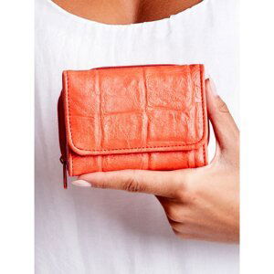 Embossed red eco-leather wallet