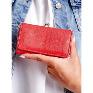 Women's red wallet with a compartment for earwires