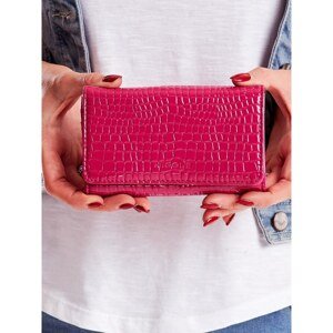 Embossed women's pink eco-leather wallet