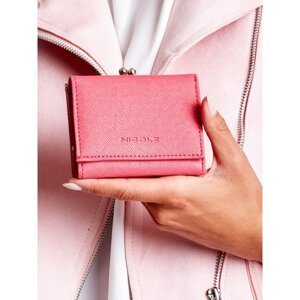 Women's dark pink wallet with a hook closure