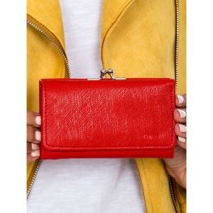 Women's red wallet with a compartment for earwires