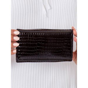 Embossed women's black leatherette wallet