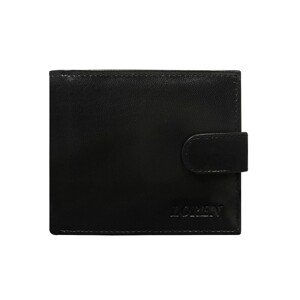 Black leather men's horizontal wallet