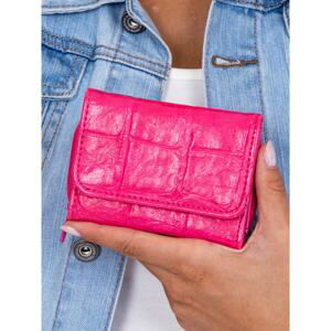 Embossed pink leatherette wallet