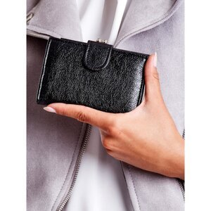 Ladies' black wallet with a flap