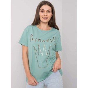 Navy Women's Cotton T-shirt with Print