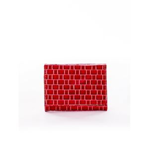Women's red wallet with geometric pattern