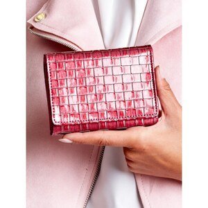 Women's dark pink wallet with a geometric pattern
