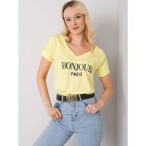 Yellow women's T-shirt with print