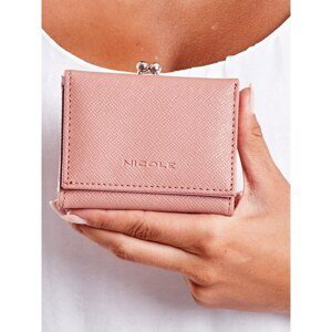 Dirty pink women's wallet with a hook closure