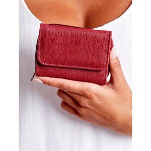 Burgundy women's wallet with a zip pocket
