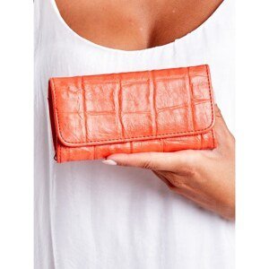 Red women's wallet with an embossed pattern