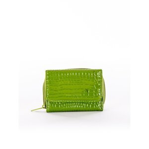 Women's green wallet with embossing