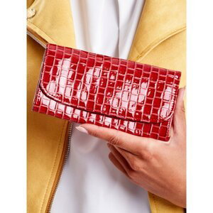 Women's red wallet with a braid motif