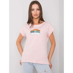 Light pink cotton women's T-shirt