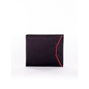Men's black leather wallet with a colored insert
