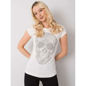 Women's T-shirt Ecru with skull