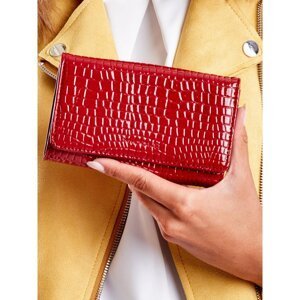 Embossed women's wallet made of eco-leather, dark red